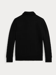 Polo Ralph Lauren Black Logo Quarter Zip Jersey Sweatshirt - Image 5 of 5