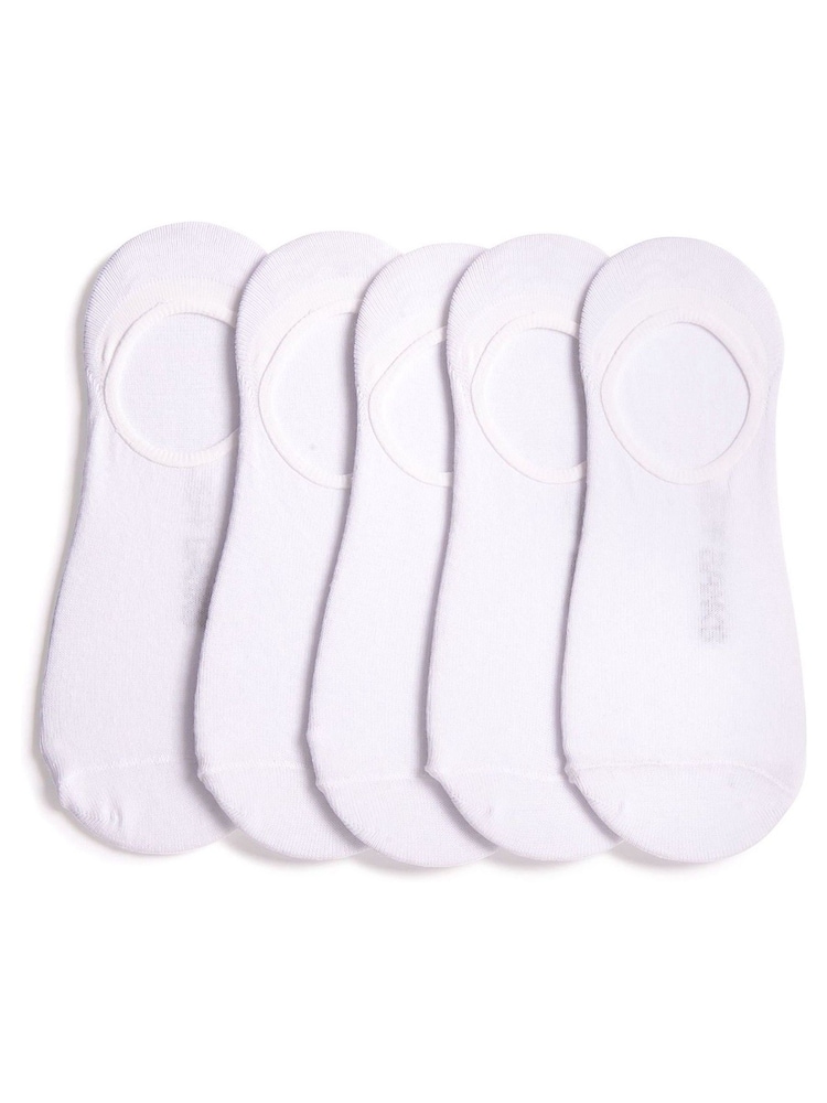 Jeff Banks White Super Low Cut Shoe Liners Socks 5 Pack - Image 2 of 5