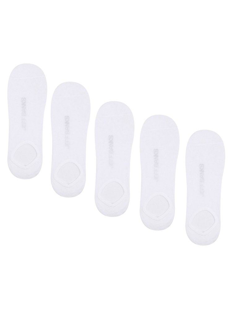 Jeff Banks White Super Low Cut Shoe Liners Socks 5 Pack - Image 5 of 5