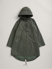 Seasalt Cornwall Green Seafaring Linen Blend Waterproof Coat - Image 2 of 3