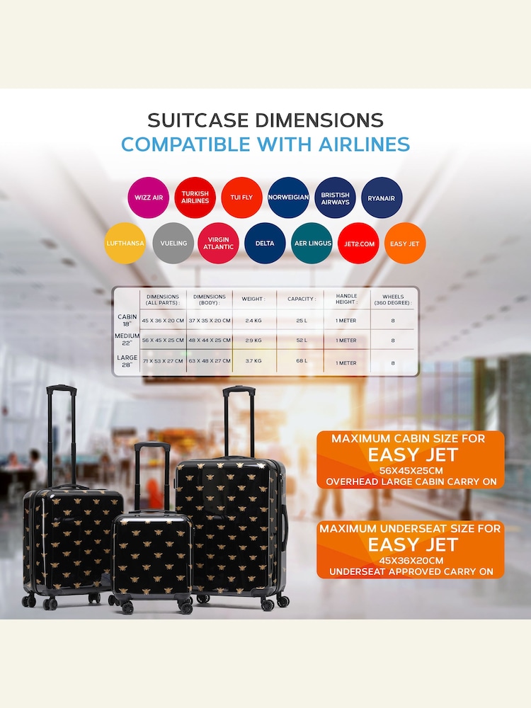 Flight Knight Hardcase Large Check in Suitcases and Cabin Case Luggage Set of 3 - Image 6 of 7