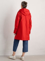 Seasalt Cornwall Red 100% Cotton Cloudburst Waterproof Trench Coat - Image 3 of 6