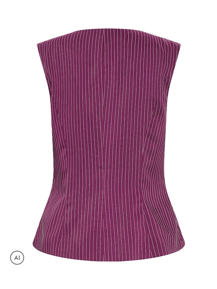 PixieGirl Petite Purple Pinstripe Waistcoat - Image 6 of 6 PixieGirl Petite Purple Pinstripe Waistcoat - Image 6 of 6
