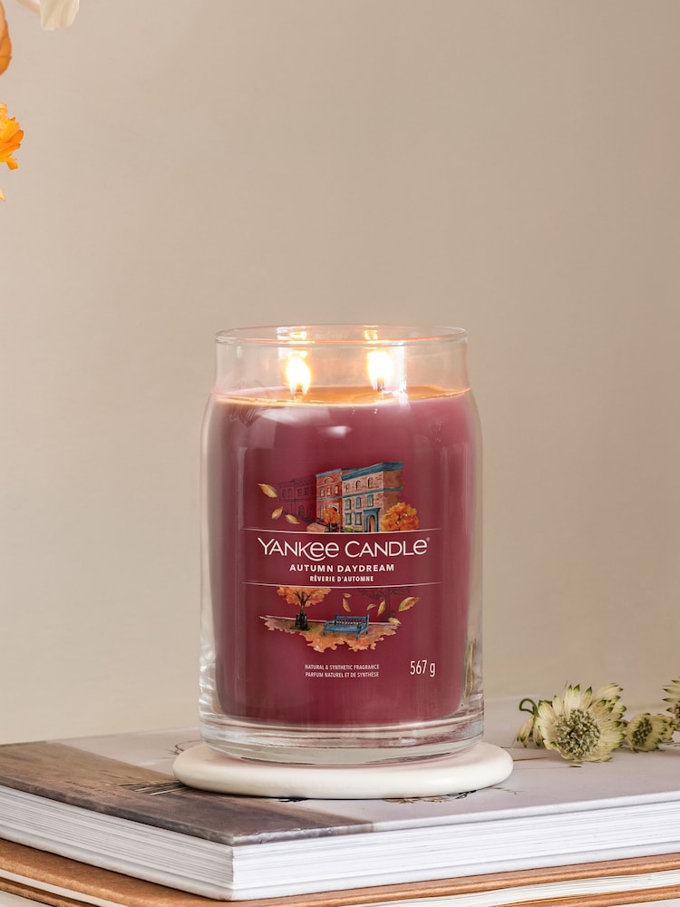 Yankee Candle Cream Signature Jar Autumn Daydream Scented Large Candle - Image 1 of 3