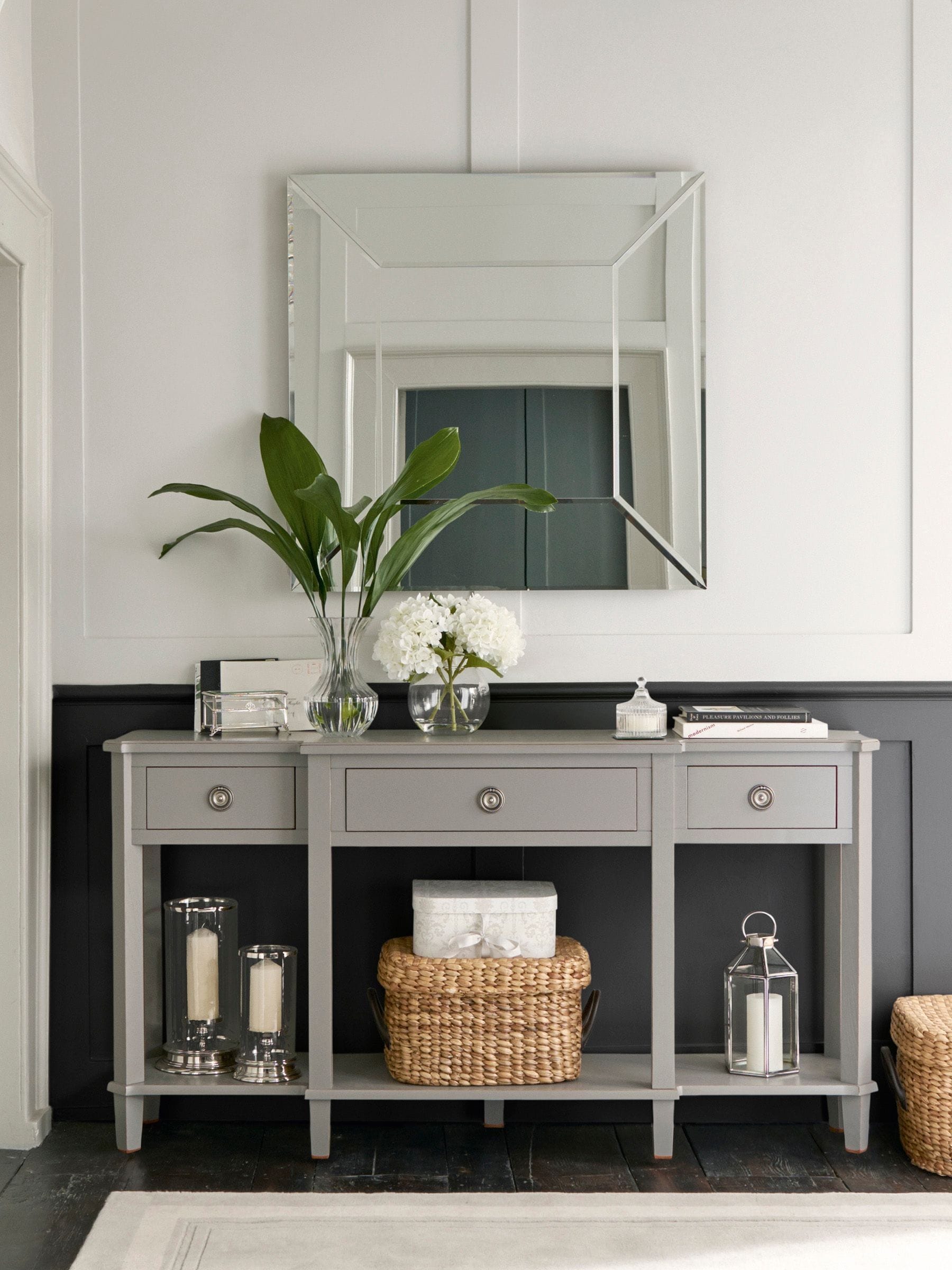Buy Laura Ashley Pale Charcoal Henshaw 3 Drawer Triple Console Table from the Next UK online shop