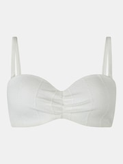 Mint Velvet White Ripple Bandeau Wired Bikini Top - Image 10 of 12