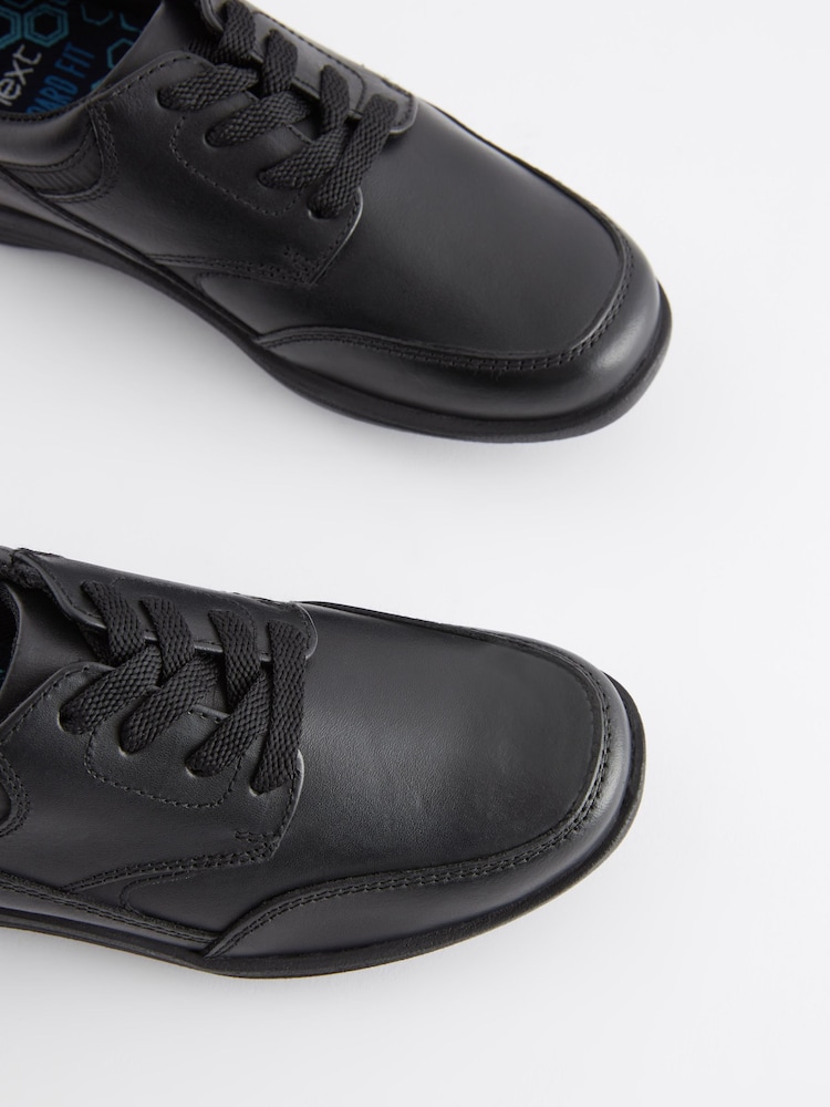 Black Standard Fit (F) School Leather Lace-Up Shoes - Image 6 of 6