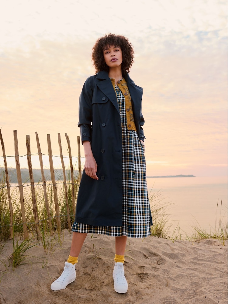 Azul - Seasalt Cornwall Penweathers Waterproof Trench 100% Cotton Coat - Imagen 1 de 7