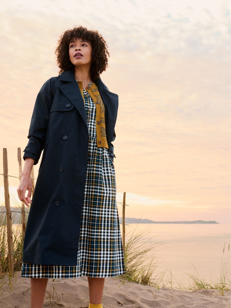 Azul - Seasalt Cornwall Penweathers Waterproof Trench 100% Cotton Coat - Imagen 2 de 7