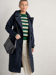 Azul - Seasalt Cornwall Penweathers Waterproof Trench 100% Cotton Coat - Imagen 4 de 7