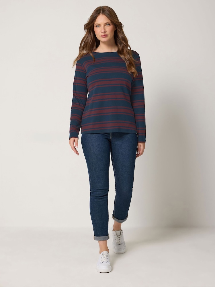 M&Co Stripe Long Sleeve Cotton Crew T-Shirt - Bild 2 von 6 M&Co Stripe Long Sleeve Cotton Crew T-Shirt - Bild 2 von 6