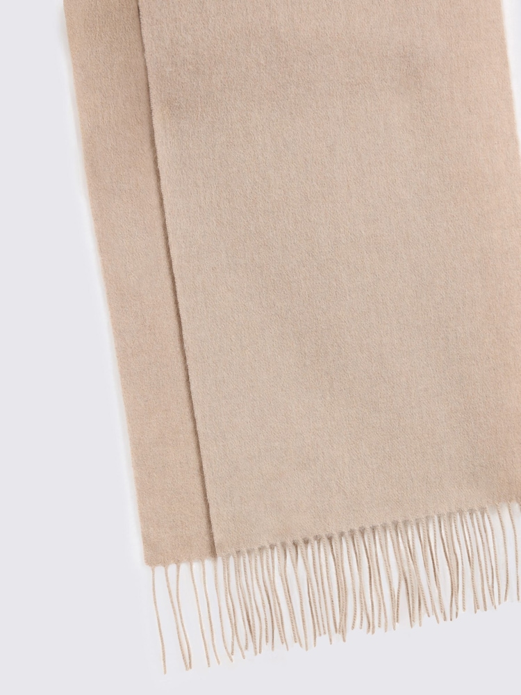 MOSS Light Brown Cashmere Blend Scarf - Image 2 of 2 MOSS Light Brown Cashmere Blend Scarf - Image 2 of 2