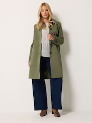M&Co Green Collared Trench Coat - Image 2 of 6