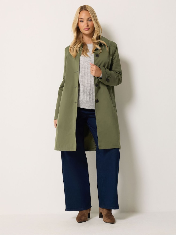 M&Co Green Collared Trench Coat - Image 2 of 6