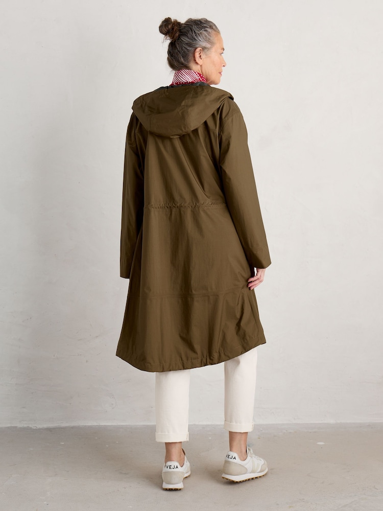 Seasalt Cornwall Green Mistborne Packable Coat - Image 2 of 6