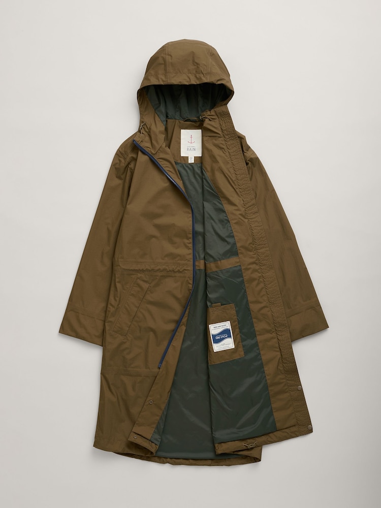 Seasalt Cornwall Green Mistborne Packable Coat - Image 6 of 6