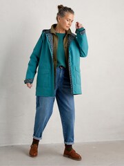 Seasalt Cornwall Blue The Reversible Waterproof Raincoat - Image 3 of 5
