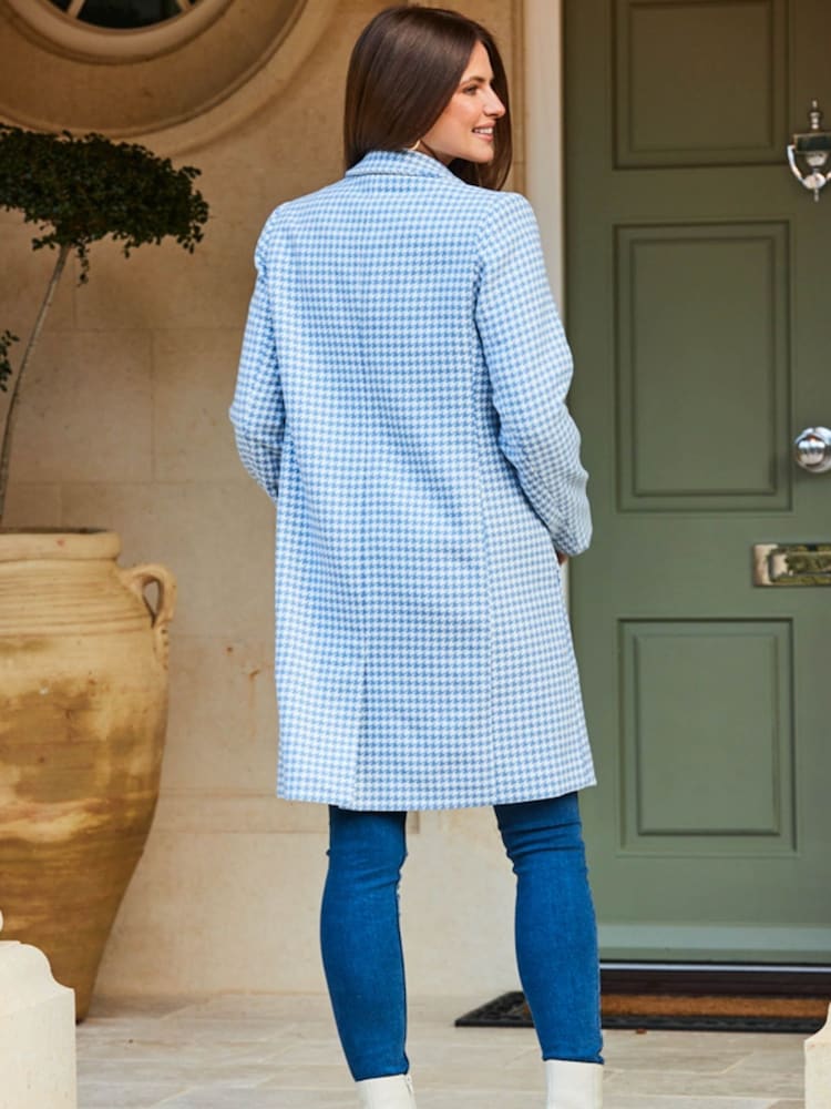 Sosandar Blue Wool Mix Formal Coat - Image 2 of 5