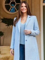 Sosandar Blue Wool Mix Formal Coat - Image 3 of 5