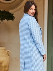 Sosandar Blue Wool Mix Formal Coat - Image 4 of 5
