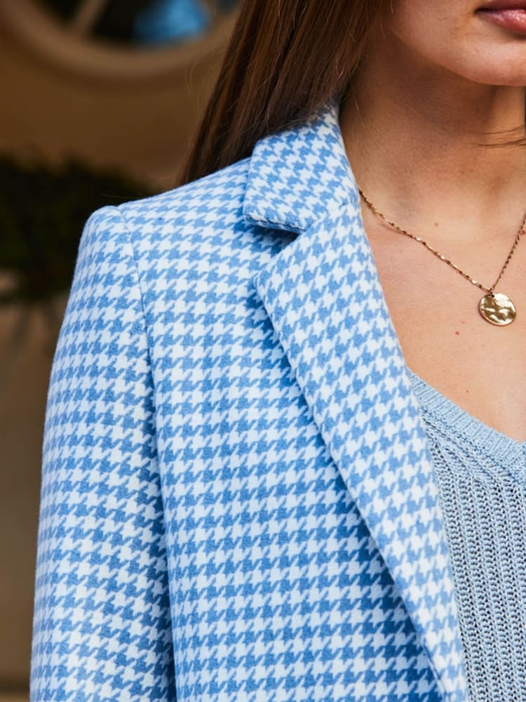 Sosandar Blue Wool Mix Formal Coat - Image 5 of 5