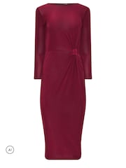 PixieGirl Petite Red Knot Detail Midi Dress - Image 5 of 6