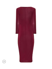PixieGirl Petite Red Knot Detail Midi Dress - Image 6 of 6