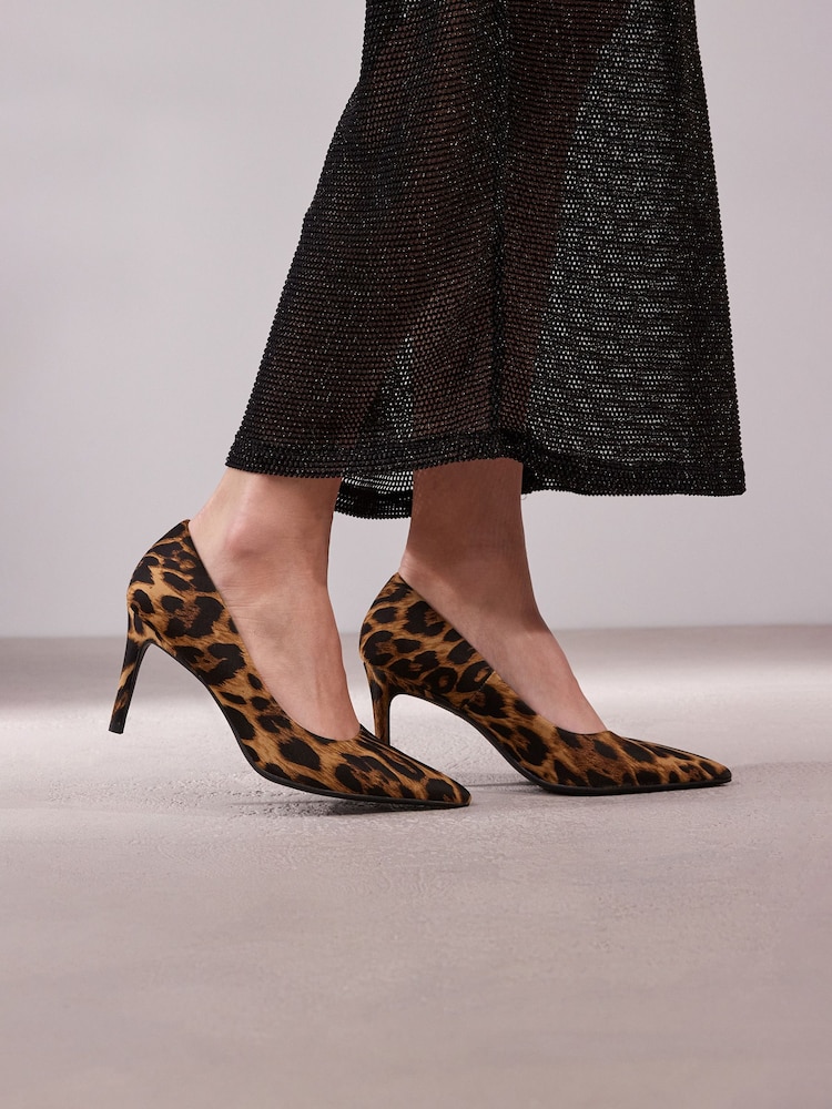 Animal Print Regular/Wide Fit Forever Comfort® Point Toe Mid Heel Court Shoes - Image 1 of 8