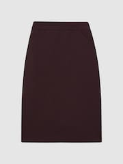 Reiss Berry Jade Wool Blend Fitted Midi Skirt - Image 2 of 5