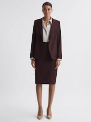 Reiss Berry Jade Wool Blend Fitted Midi Skirt - Image 3 of 5