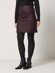 M&Co Purple Coated Seam Detail A-Line Skirt - Image 1 of 6
