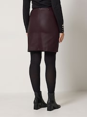 M&Co Purple Coated Seam Detail A-Line Skirt - Image 3 of 6