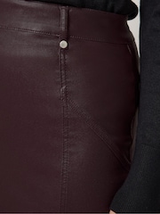 M&Co Purple Coated Seam Detail A-Line Skirt - Image 4 of 6