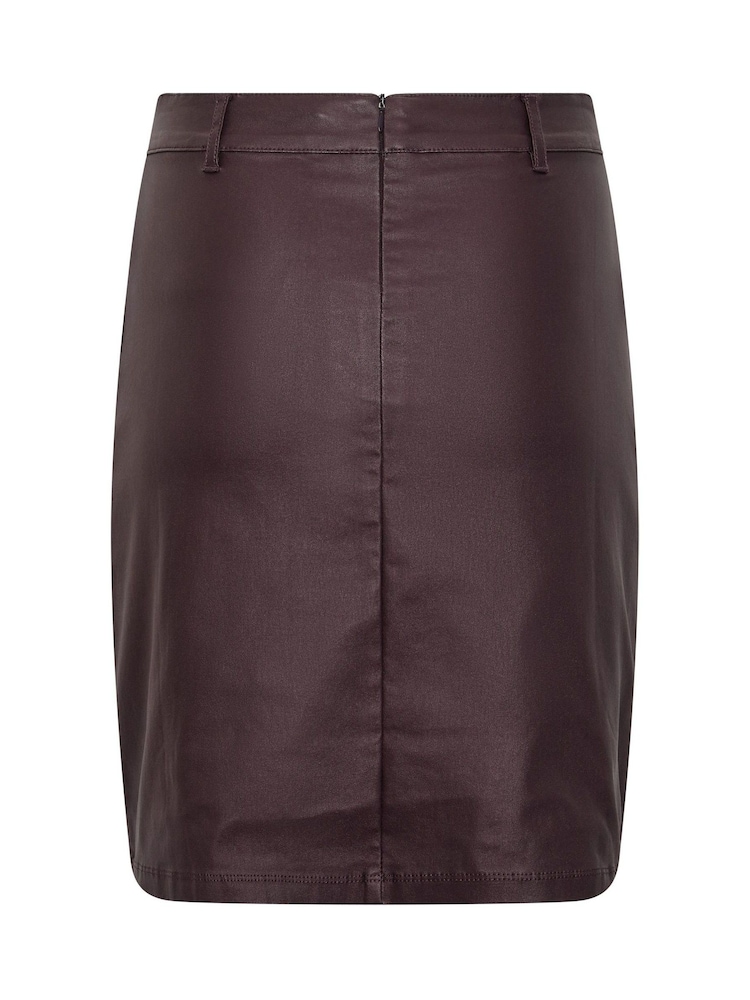 M&Co Purple Coated Seam Detail A-Line Skirt - Image 6 of 6 M&Co Purple Coated Seam Detail A-Line Skirt - Image 6 of 6