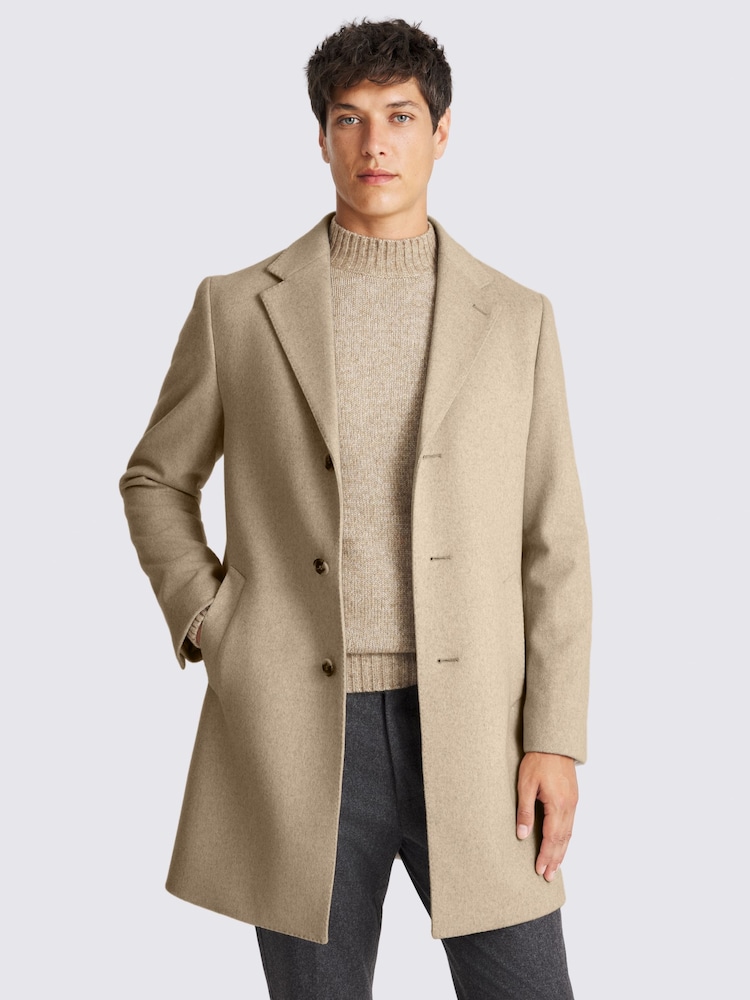 MOSS Natural Wool Blend Overcoat - Image 1 of 5