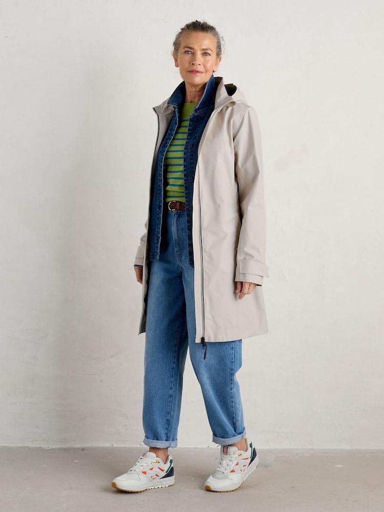 Seasalt Cornwall Natural Coverack Waterproof Coat - Image 2 of 6