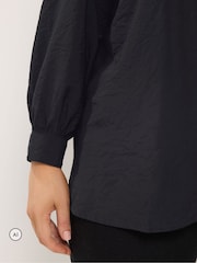 Yours Curve Black Sleeve Overhead  Long Sleeve Blouse - Image 4 of 6