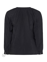 Yours Curve Black Sleeve Overhead  Long Sleeve Blouse - Image 6 of 6