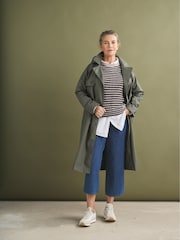 Seasalt Cornwall Green Penweathers Waterproof Trench 100% Cotton Coat - Image 2 of 7