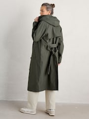 Seasalt Cornwall Green Penweathers Waterproof Trench 100% Cotton Coat - Image 4 of 7