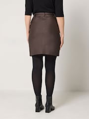 M&Co Brown Coated Pocket A-Line Skirt - Image 3 of 6