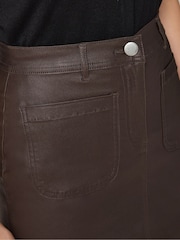 M&Co Brown Coated Pocket A-Line Skirt - Image 4 of 6