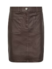 M&Co Brown Coated Pocket A-Line Skirt - Image 5 of 6