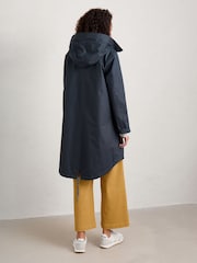 Seasalt Cornwall Blue Seafaring Linen Blend Waterproof Coat - Image 3 of 14