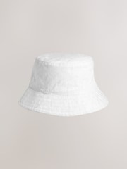 White Linen Rich Bucket Hat (3mths-16yrs) - Image 1 of 3