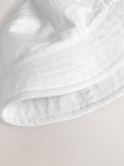 White Linen Rich Bucket Hat (3mths-16yrs) - Image 2 of 3