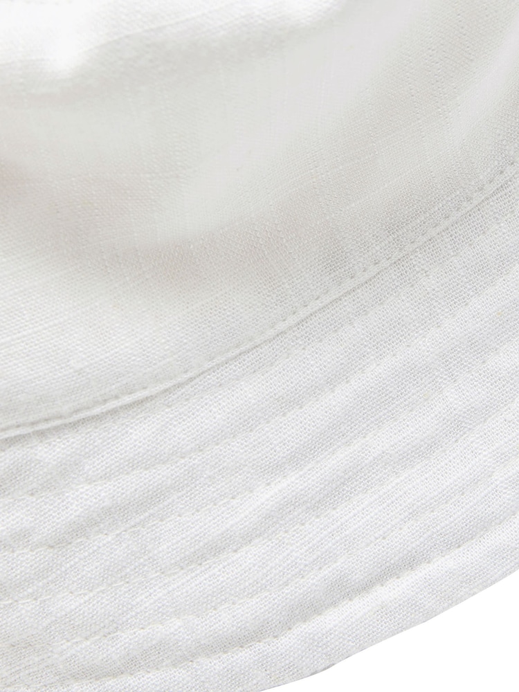 White Linen Rich Bucket Hat (3mths-16yrs) - Image 3 of 3
