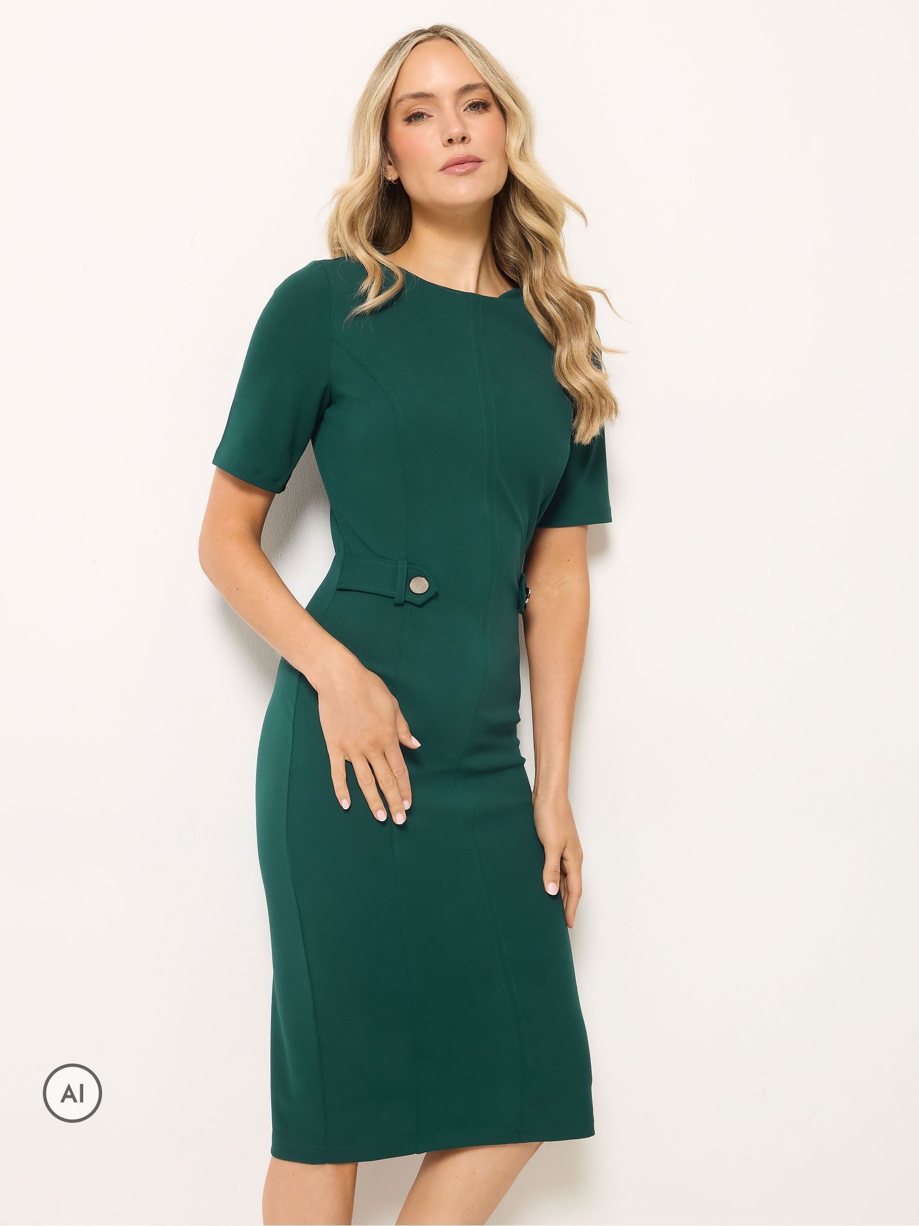 Long Tall Sally Women's Teal Tall Tailored Midi Dress In | Size: 20 - Image 2