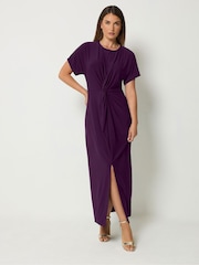 Күлгін - Long Tall Sally түйінмен безендірілген миди көйлек - 6суретінің 1 суреті