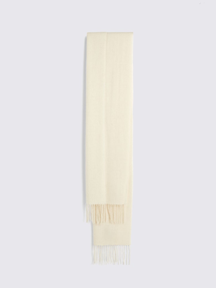 MOSS White Cashmere Blend Scarf - Image 1 of 2 MOSS White Cashmere Blend Scarf - Image 1 of 2
